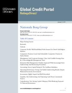 January 31, 2011  Nationale Borg Group Primary Credit Analyst: Marie-Aude Salinas, Paris;  Secondary Contact: