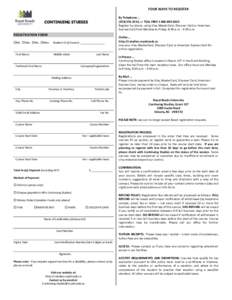 FOUR WAYS TO REGISTER By Telephone … ([removed], or TOLL FREE[removed]Register by phone, using Visa, MasterCard, Discover Card or American Express Card from Monday to Friday, 8:30 a.m. - 4:30 p.m.