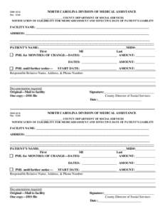 DMA-5016 Rev[removed]NORTH CAROLINA DIVISION OF MEDICAL ASSISTANCE  ________________ COUNTY DEPARTMENT OF SOCIAL SERVICES