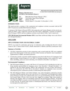 5020 Chesebro Road, Suite 200, Agoura Hills, CA[removed]Tel[removed], Fax[removed], www.aspeneg.com PROJECT MEMORANDUM SCE DPV2 TRANSMISSION PROJECT To: