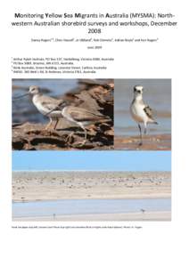 Monitoring Yellow Sea Migrants in Australia (MYSMA): North-western Australian shorebird surveys and workshops, December 2008