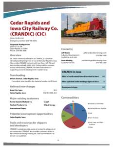 Cedar Rapids and Iowa City Railway Co. (CRANDIC) (CIC) www.crandic.com  Emergency number: [removed]