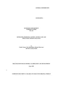 GENERAL DISTRIBUTION  OCDE/GD(95)1 ECONOMICS DEPARTMENT WORKING PAPERS