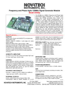 INSTRUMENTS, INC. Frequency and Phase Agile 120MHz Signal Generator Module Model DDS8p