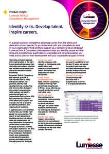 HR Analytics Product insight Lumesse Skills & Competency Management