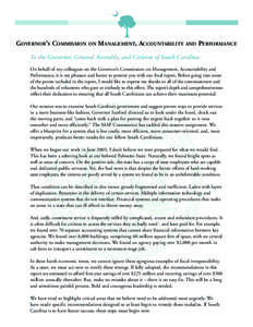 GOVERNOR’S COMMISSION  ON MANAGEMENT, ACCOUNTABILITY