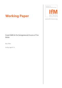 ________________________________________________________________________________________________________________  CRUCIAL SKILLS FOR THE ENTREPRENEURIAL SUCCESS OF FINE ARTISTS Marco Thom, London Southbank University  