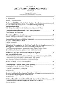 Journal of Child and Youth Care Work, Volume 24