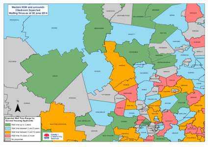 Western NSW and surrounds 3 Bedroom Expected Waiting Times as at 30 June 2014 MUNGINDI