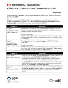 Dispositif ORSA – Rapport sur les principaux paramètres d’évaluation - Instructions