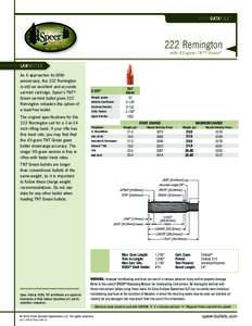 DATAFILE™  222 Remington with 43-grain TNT® Green™  LABNOTES