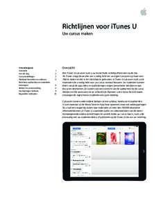 Richtlijnen voor iTunes U Uw cursus maken Inhoudsopgave Overzicht	1 Aan de slag