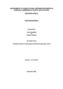 International development / Food and drink / Nonprofit technology / Rural community development / Sokoine University of Agriculture / Food and Agriculture Organization / Food security / Capacity building / African /  Caribbean and Pacific Group of States / Development / Agriculture / Food politics