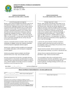 CONSULATE GENERAL OF BRAZIL IN WASHINGTON Visa Department 1030 15th Street, N.W. Washington, D.CTERMO DE COMPROMISSO