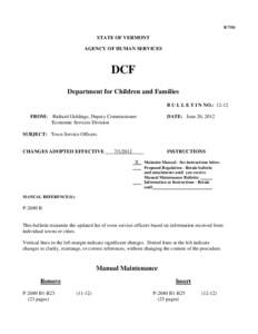R[removed]STATE OF VERMONT AGENCY OF HUMAN SERVICES  DCF