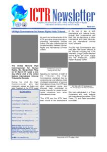 ICTR Newsletter Published by the Communication Cluster—ERSPS, Immediate Office of the Registrar United Nations International Criminal Tribunal for Rwanda March 2011