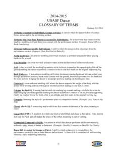 USASFDance Glossary