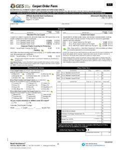 C-1  Carpet Order Form RETURN WITH G-2: PAYMENT & CREDIT CARD CHARGE AUTHORIZATION FORM TO: Global Experience Specialists, Inc. (GES) • 7000 Lindell Road, Las Vegas, NV • Fax: or 