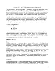 Bacteriology / Colony-forming unit / Escherichia coli / Microorganism / ML / Miles and Misra method / Bacteriological water analysis / Microbiology / Bacteria / Biology