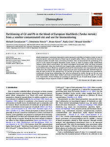 Partitioning of Cd and Pb in the blood of European blackbirds (Turdus merula) from a smelter contaminated site and use for biomonitoring