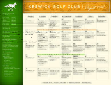 KESWICK GOLF CLUB |  August KESWICK GOLF CLUB