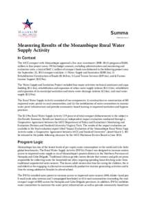 Summary Printed from www.mcc.gov. Measuring Results of the Mozambique Rural Water Supply Activity In Context