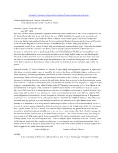 Southern Campaign American Revolution Pension Statements & Rosters Pension Application of Thomas Morris S41015 Transcribed and annotated by C. Leon Harris Nicholas County Kentucky (sct) June 22 nd 1818 This day Thomas Mo