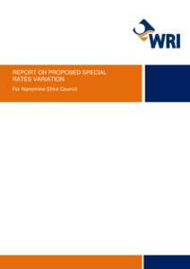 REPORT ON PROPOSED SPECIAL RATES VARIATION For Narromine Shire Council REPORT ON PROPOSED SPECIAL RATES VARIATION