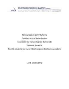 Microsoft Word - Senate Committee on Transport and Communication Oct[removed]French version-final