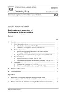 Ratification and promotion of fundamental ILO Conventions