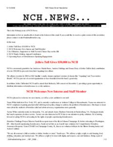 NCH News Email Newsletter