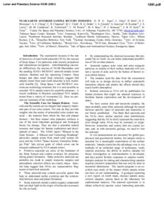 Lunar and Planetary Science XXXII[removed]pdf NEAR-EARTH ASTEROID SAMPLE RETURN MISSIONS. D. W. G. Sears1, C. Allen2, D. Britt3, D. E. Brownlee4, A. F. Cheng5, C. R. Chapman6, B. C. Clark7, B. G. Drake2, I. A. Franc