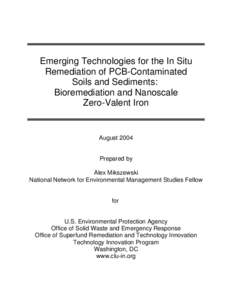 Emerging Technologies for the In Situ Remediation of PCB-Contaminated Soils and Sediments: Bioremediation and Nanoscale Zero-Valent Iron