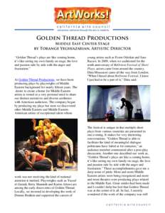 california arts council advancing california through the arts & creativity Golden Thread Productions  Middle East Center Stage