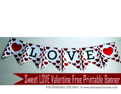 VALENTINE LOVE BANNER FREE PRINTABLE by MariaPalito