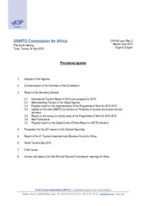 UNWTO Commission for Africa Fifty-fourth meeting Tunis, Tunisia, 24 April 2013 CAF/54/ prov./Rev.3 Madrid, April 2013