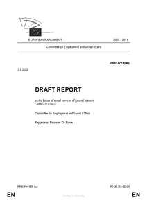 [removed]EUROPEAN PARLIAMENT Committee on Employment and Social Affairs[removed]INI)