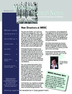 Municipal  Research News Winter 2014