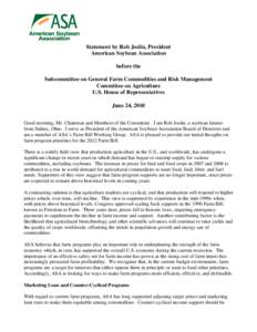 Microsoft Word - ASA Statement on the 2012 Farm Bill -- Final.doc