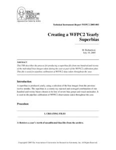 Technical Instrument Report WFPC2[removed]Creating a WFPC2 Yearly Superbias M. Richardson July 19, 2005