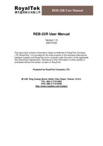 REB-22R User Manual  REB-22R User Manual Version