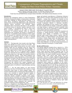 Consequences of Stream Fragmentation and Climate Change for Rare Great Plains Fishes: Summary Title Joshuah S. Perkin , Keith B. Gido , Eric R. Johnson , Vernon M. Tabor 1