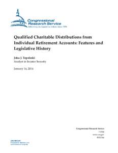 Qualified Charitable Distributions from Individual Retirement Accounts: Features and Legislative History