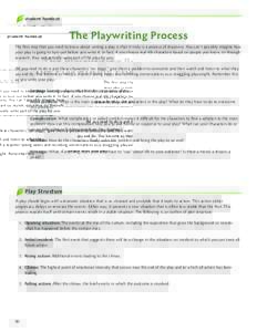 student handout  The Playwriting Process The first step that you need to know about writing a play is that it truly is a process of discovery. You can’t possibly imagine how your play is going to turn out before you wr