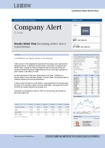 INSTITUTIONAL EQUITY RESEARCH  COMPANY ALERT Company Alert