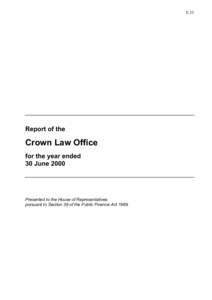 E.33  Report of the Crown Law Office for the year ended