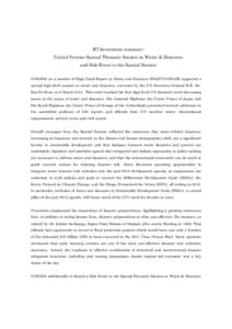 IFI Secretariat summary: United Nations Special Thematic Session on Water & Disasters and Side-Event to the Special Session ICHARM, as a member of High Panel Expert on Water and Disasters (HLEP/UNSGAB) supported a specia