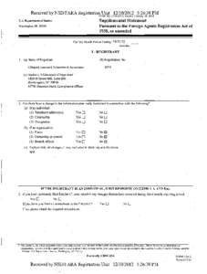 Received by NSD/FARA Registration Unit[removed]:26:30 PM OMB NO[removed]; Expires February 28, 2014 u.s. Department of Justice Washington, DC 20530