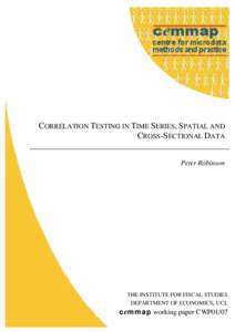 Correlation testing in time series, spatial and cross-sectional data