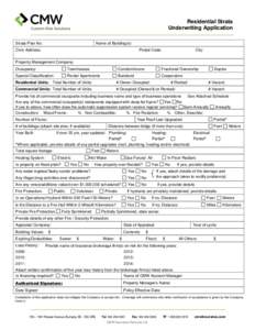 Residential Strata Underwriting Application Error! Reference source not found. Strata Plan No: